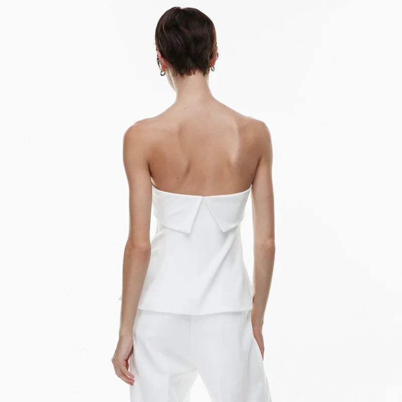 Solid Tube Tops For Women Strapless Bra Turndown Slash Neck Lenceria Femenina Backless Bralette Femme Split Bandeau Top Sexy