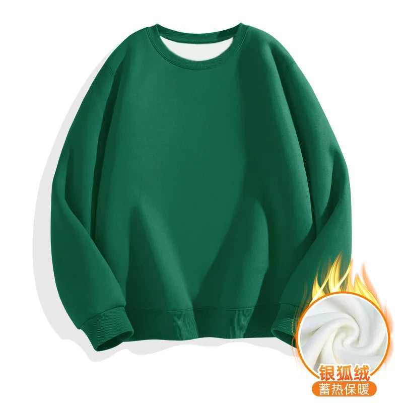 LEGIBLE 2025 Autumn Winter Woman's Hoodies Oversize Female Loose Solid Thicken Fleece Warm Women Sweatshirts Lady