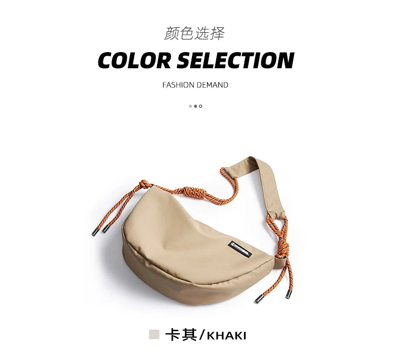Japanese Sling Bag for Men, Waterproof Lightweight Crossbody Bag, Sports Travel Shoulder Bag Fit 12.9 inch iPad