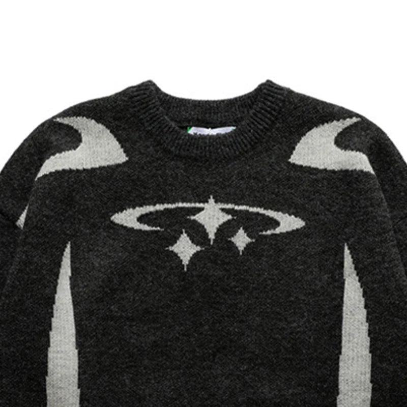 BIG PROMOTION Y2K retro sweater in autumn and winter Y2K star pattern sweater winter Harajuku sweater unisex aesthetic clothes