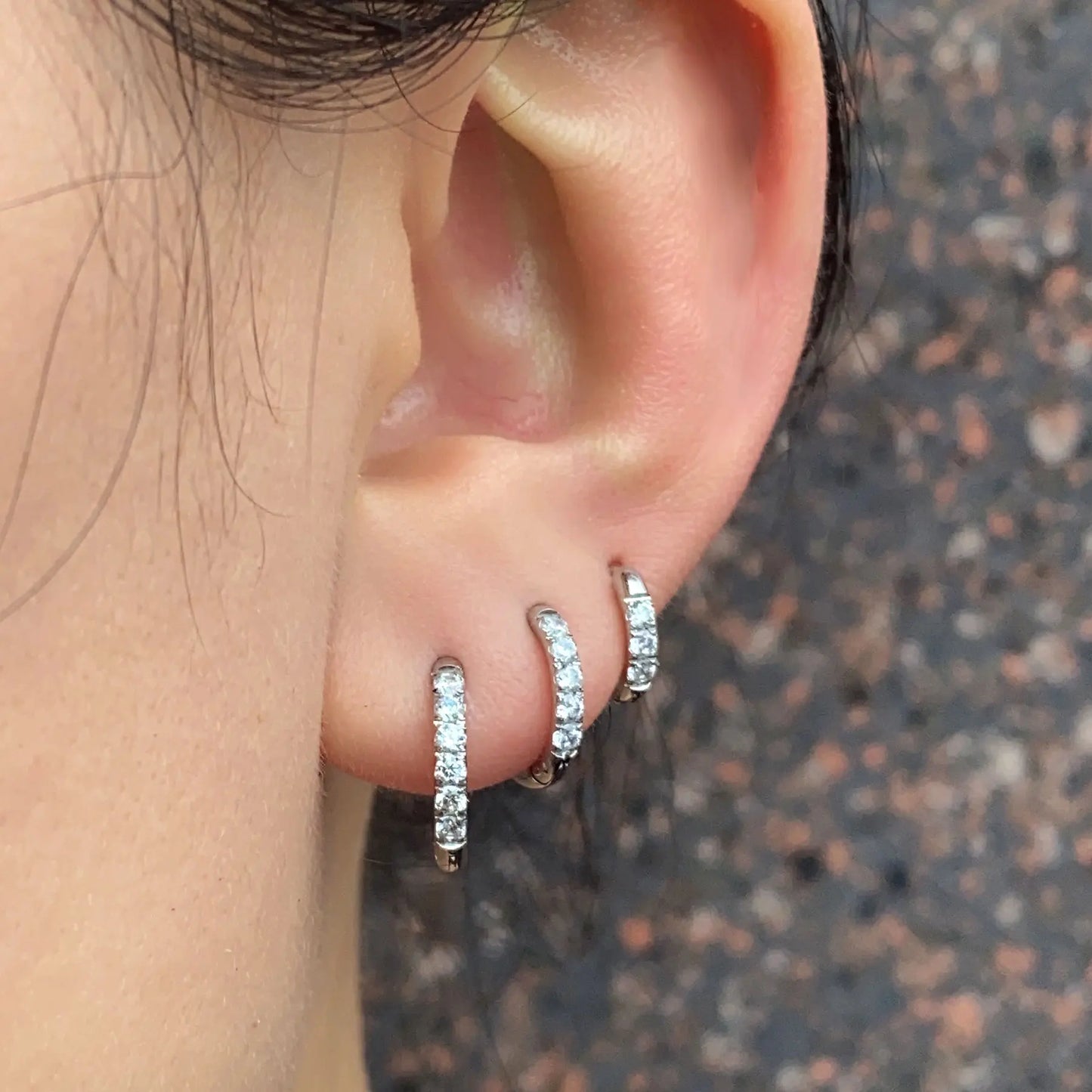 20G Stainless Steel Minimal Hoop Earring Crystal Zirconia Cartilage Helix Earring Piercing Accessory Trendy Female Hoops For Men