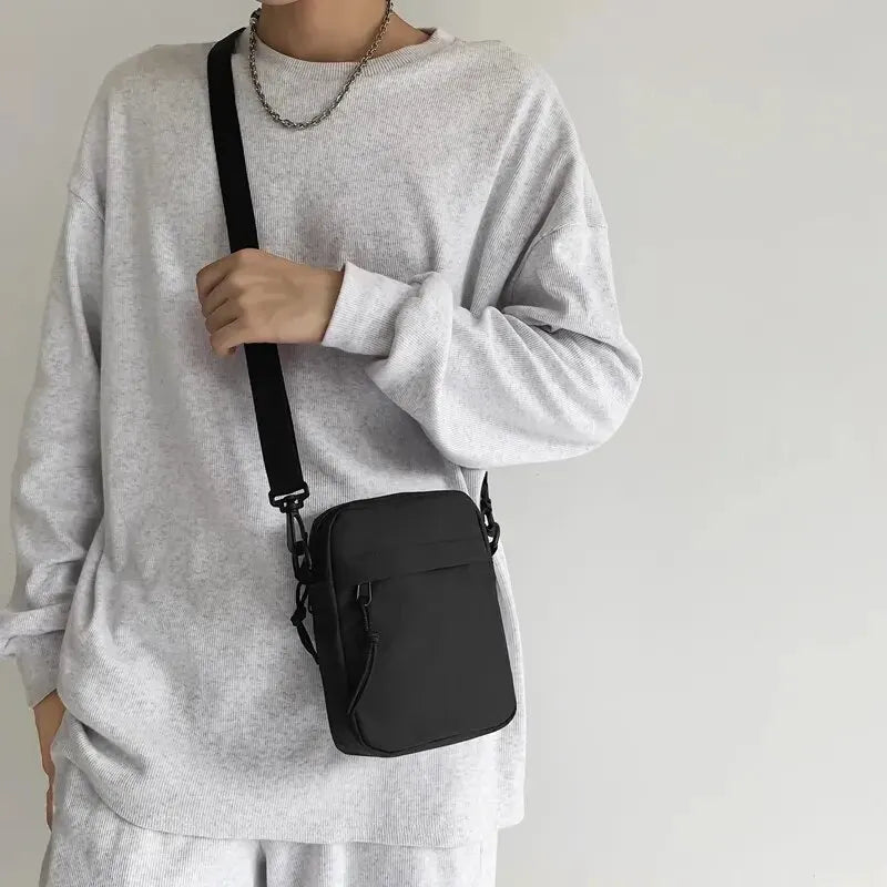 Messenger Sling Bags For Men Casual Canvas Small Zipper Crossbody Pouch Simple Small Crossbody Shoulder Bag Men Bag