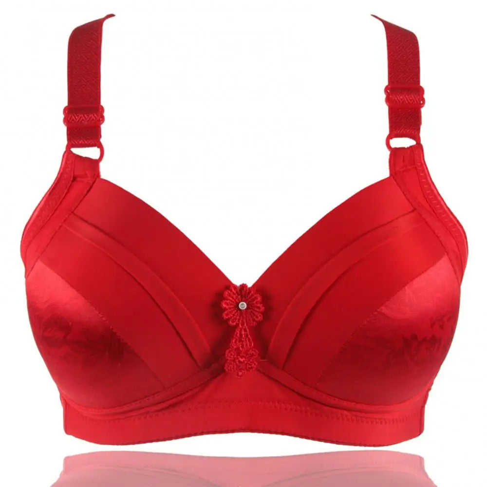 Women's Bra Top Sexy Wireless Floral Print Underwear Push Up Breathable Cotton Bra Bralette Adjustable Large size Seamless Bras