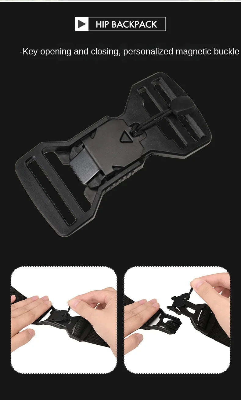 Premium Waterproof Magnetic Buckle Crossbody Bag Personality Fashion Men Messenger Bag Black Minimalist Shoulder Bags Men Bag