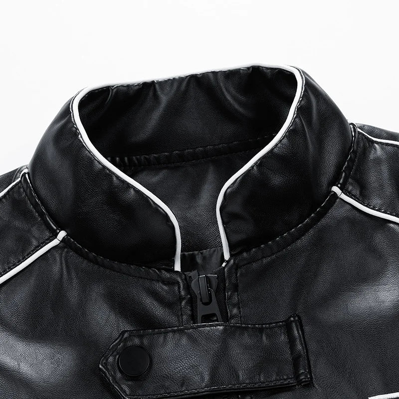 American Leather Jacket Coats Male Autumn Winter Street Pilot Motorcycle Clothing Hiphop Trend Loose Luffian Handsome Top Coats