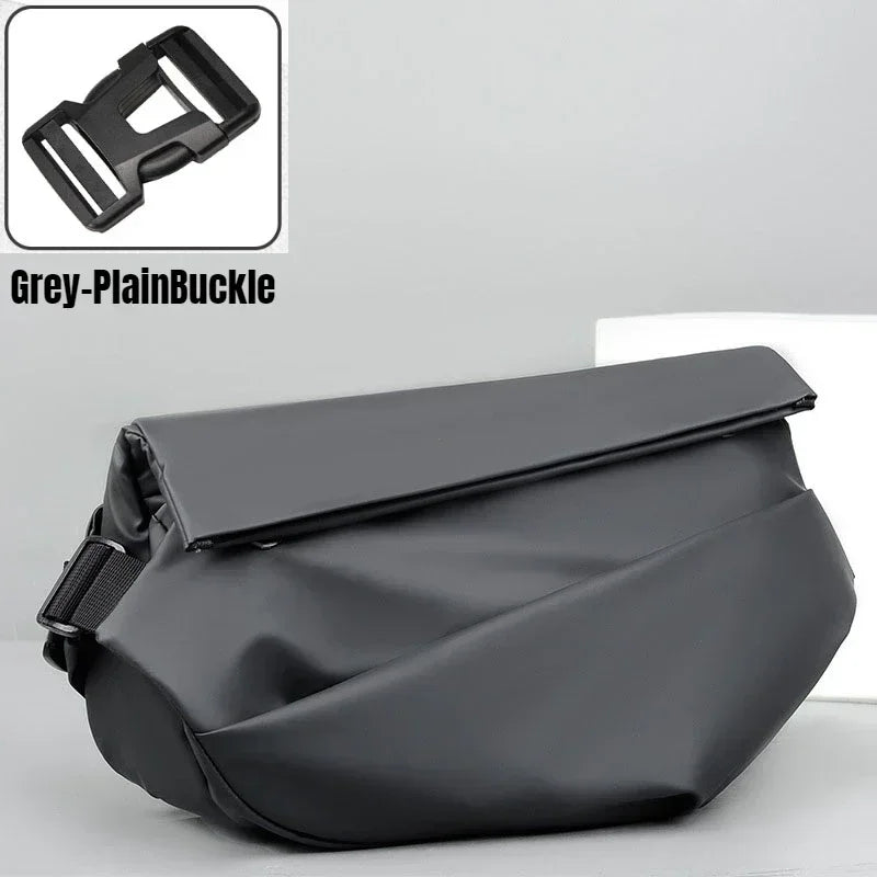 Premium Waterproof Magnetic Buckle Crossbody Bag Personality Fashion Men Messenger Bag Black Minimalist Shoulder Bags Men Bag