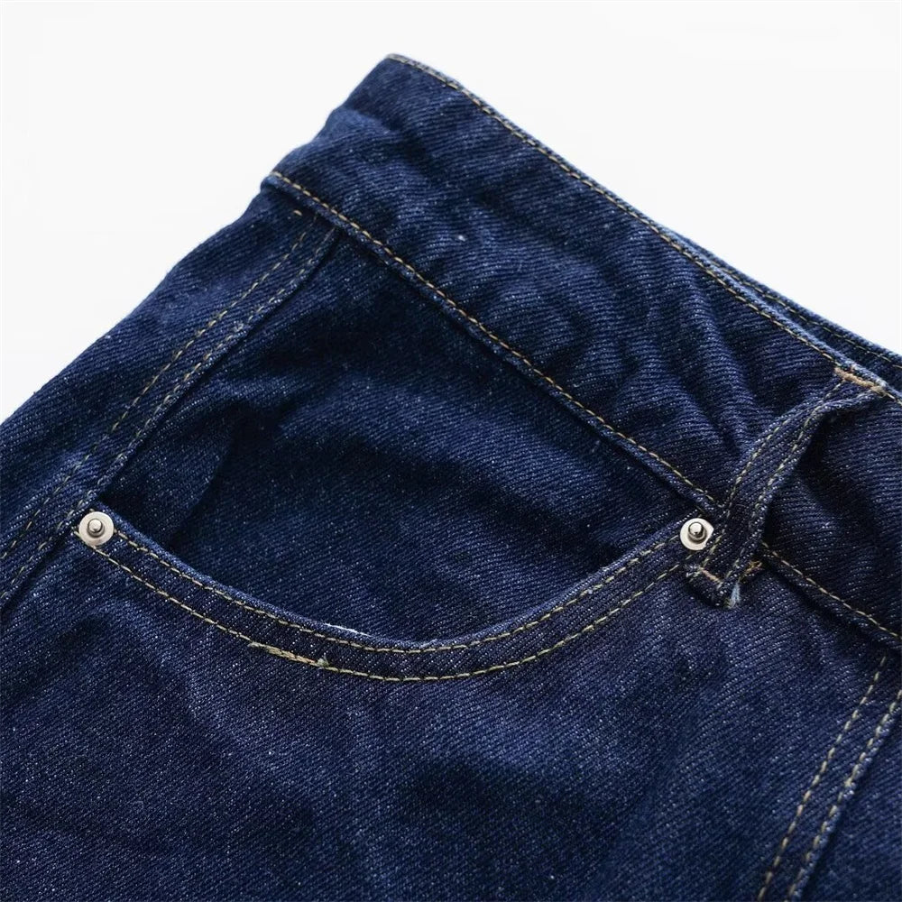 2024ZAR * Spring/Summer New Women's American Retro Versatile, Small and Popular, Western Design, Button Decorated Jeans Skirt