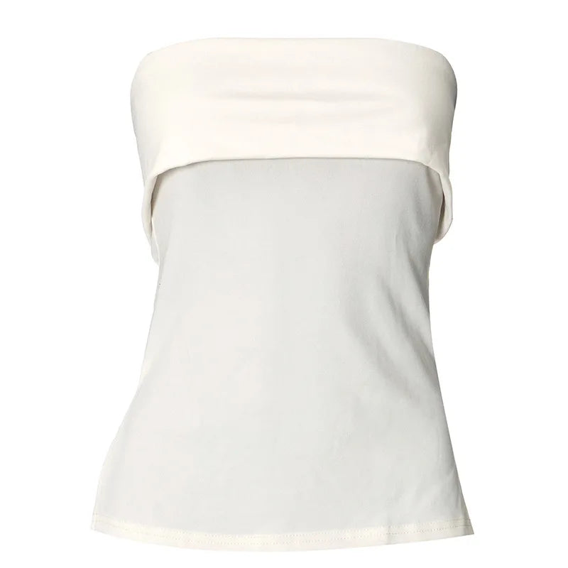 Solid Tube Tops For Women Strapless Bra Turndown Slash Neck Lenceria Femenina Backless Bralette Femme Split Bandeau Top Sexy