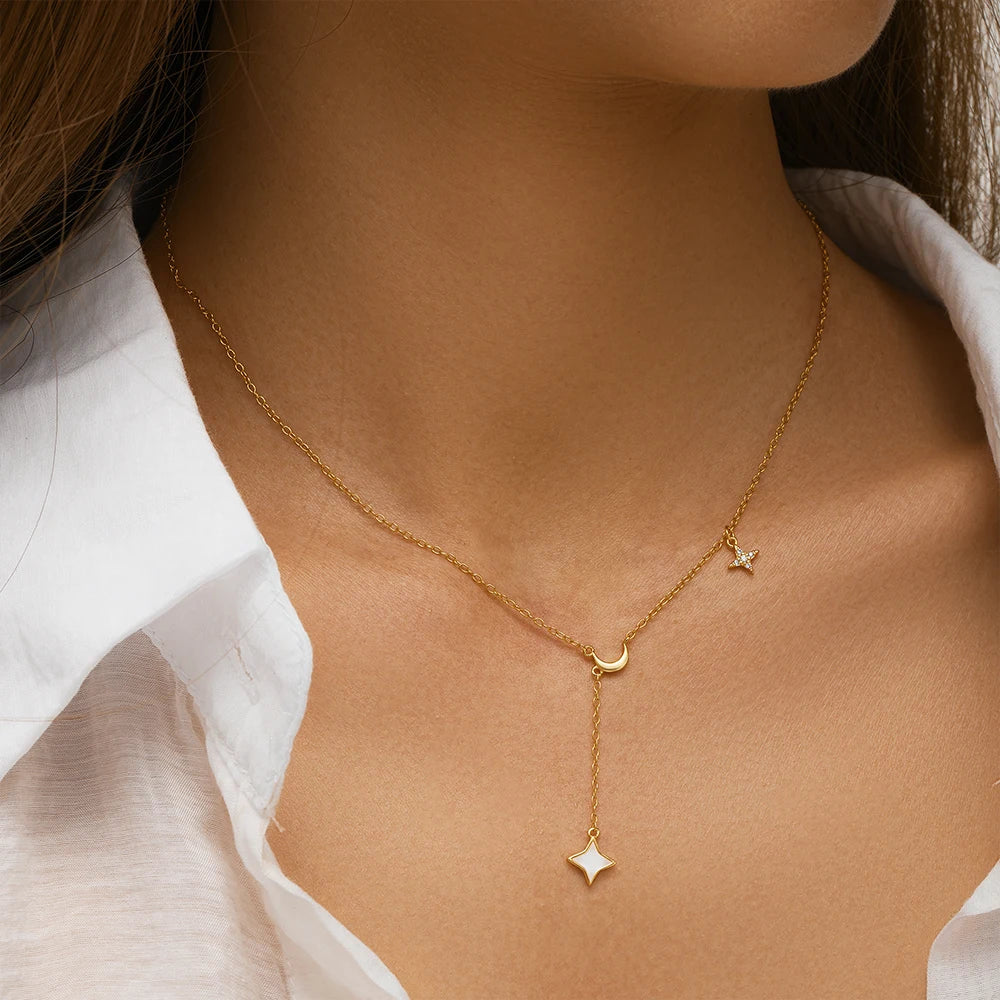 AIDE 925 Sterling Silver Personalized Snake Chain Adjustable Y Necklace Clavicle Pendant Chokers Necklace Women's Holiday Gifts