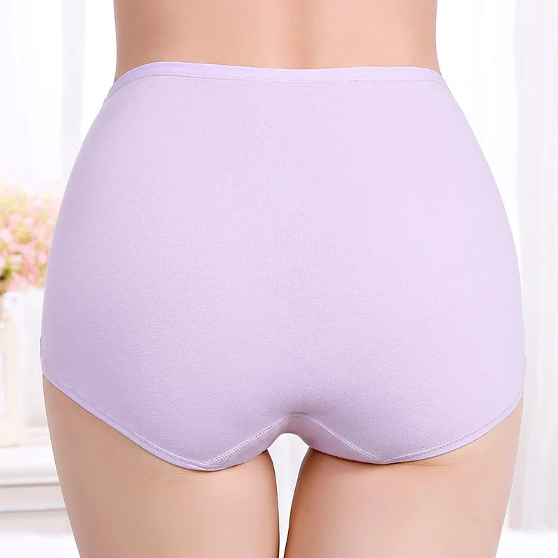4Pcs/Set High Waist Underwear Cotton Panties Women Body Slimming Solid Briefs Plus Size Underpants Female Breathable Lingeries