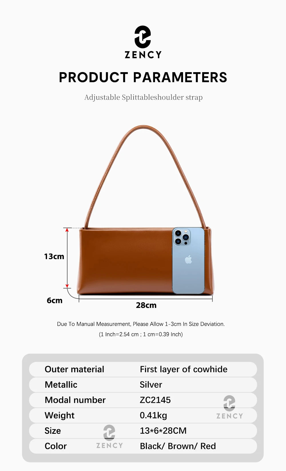 Zency 2024 New Luxury Handbag Fashion Women Leather Shoulder Bag Ladies Underarm Bag Sac De Femme Red Bride Wedding Bags