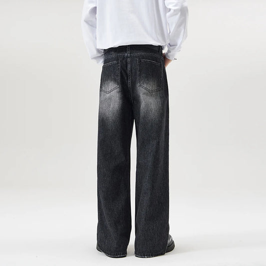 Men's Retro Jeans Korean High Street Hip-hop Loose Straight Leg Wide Leg Pants Y2k Fashion Baggy Pants Street Clothing 4 Colors
