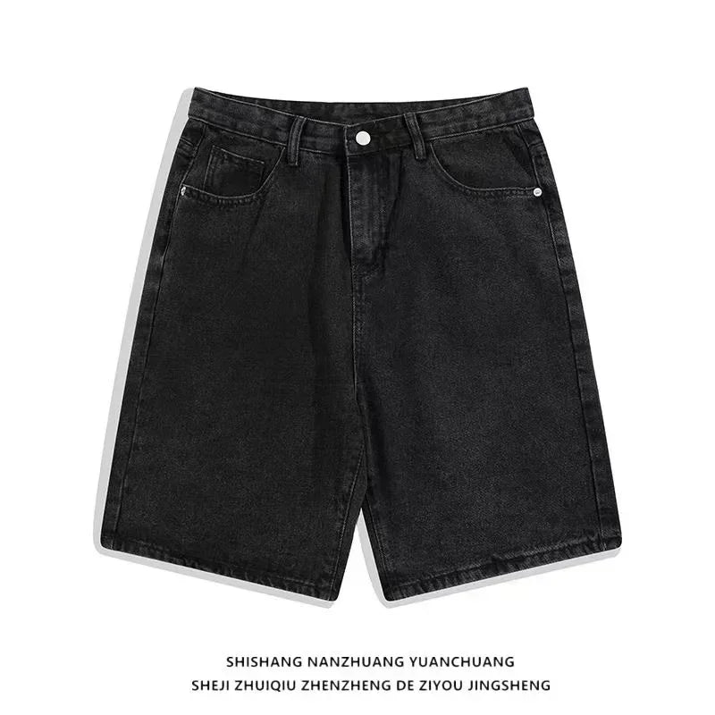 90s American Straight Pants Men and Women Universal Jeans Street Fashion Versatile Shorts Personalized Harajuku Hip hop Clothing