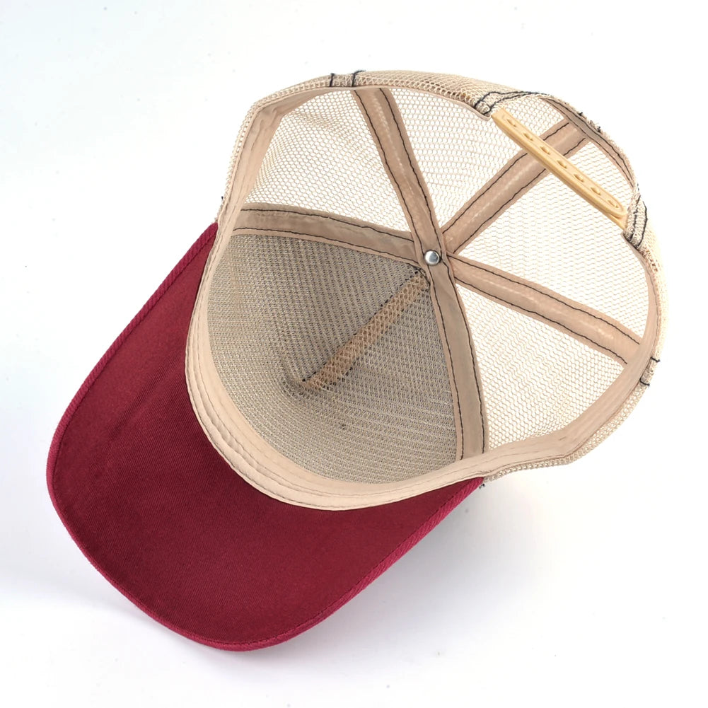 Fashion Trucker Caps With Embroidery Goat Patch Four Seasons Snapback Baseball Cap For Men Women Adjustable Visor Hat