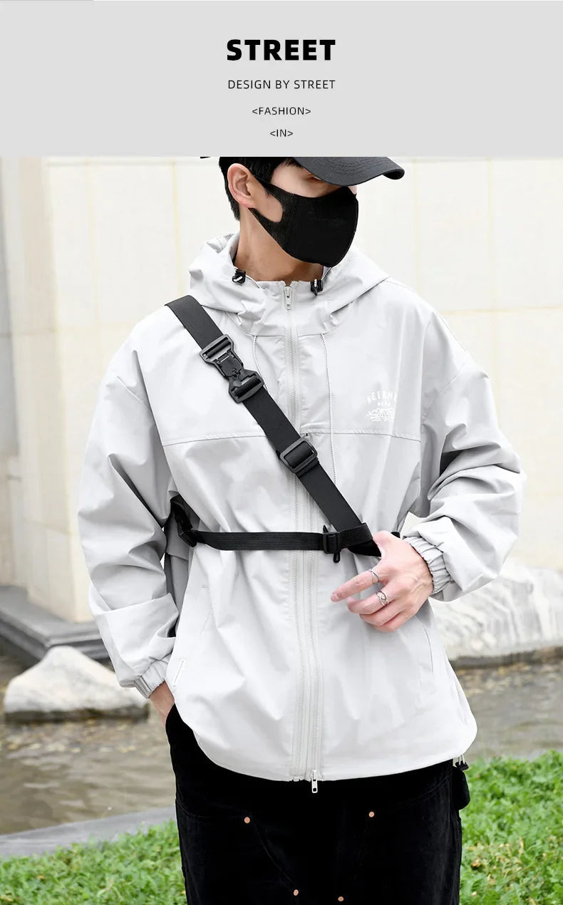 Premium Waterproof Magnetic Buckle Crossbody Bag Personality Fashion Men Messenger Bag Black Minimalist Shoulder Bags Men Bag
