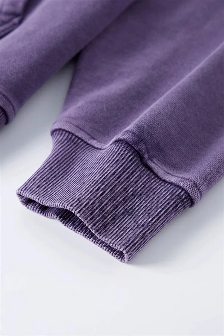 A50 Distressed Thin Hooded Sweatshirt 350g Pure Cotton Hua Cotton Composite Milk Silk Washing Distressed Fashion Sweatshirt