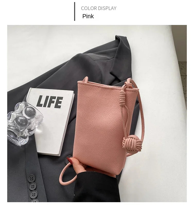 Women Leather Small Crossbody Bag Designer Cell Phone Bag Lightweight Fashion Shoulder Bag Ladies Travel Purse
