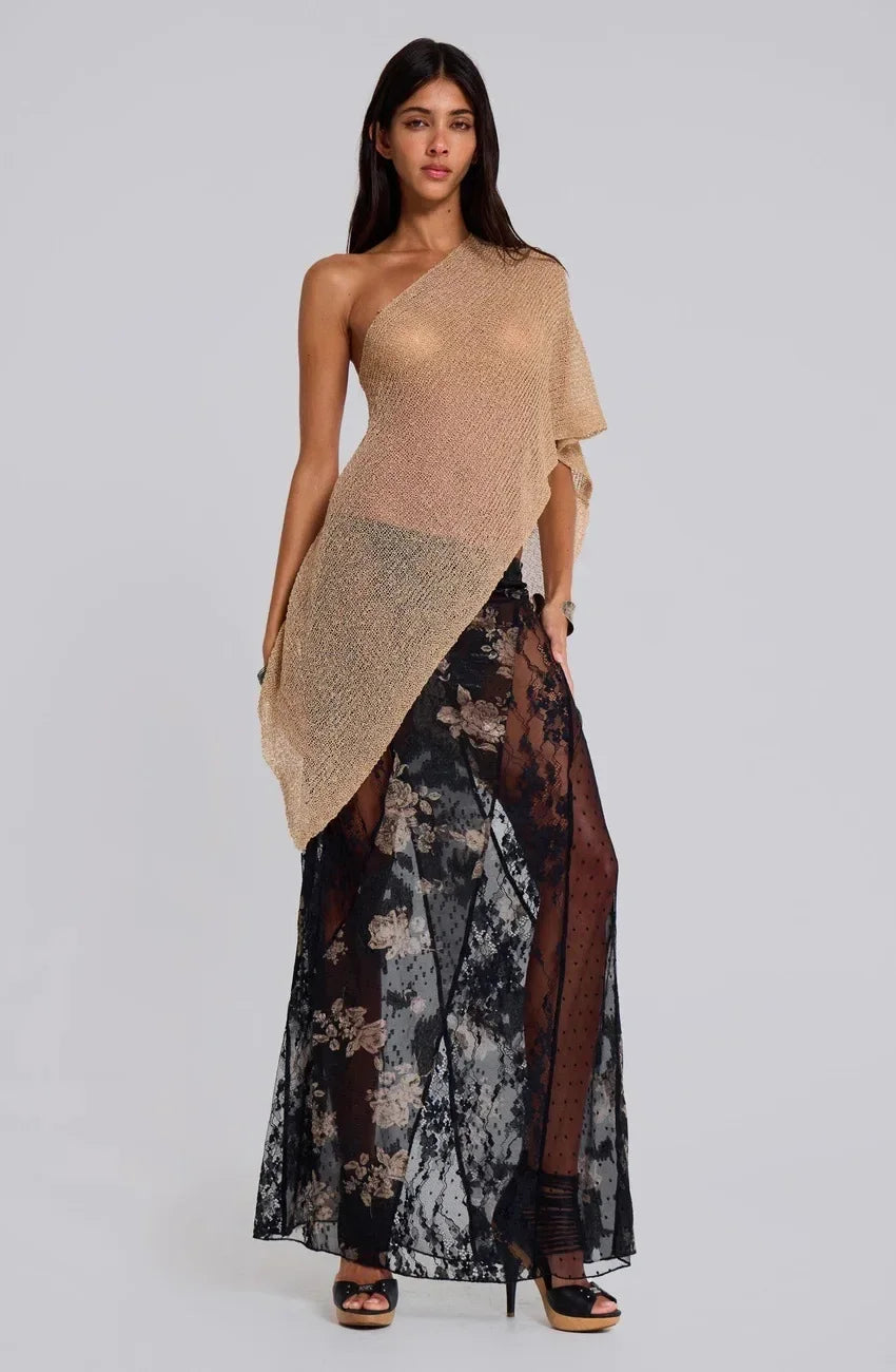 Glitter Knitted One Piece Top Women Fashion Halter Shawl Multi-wear Holiday Cape Beach Tank 2025 Summer Casual Cover Ups