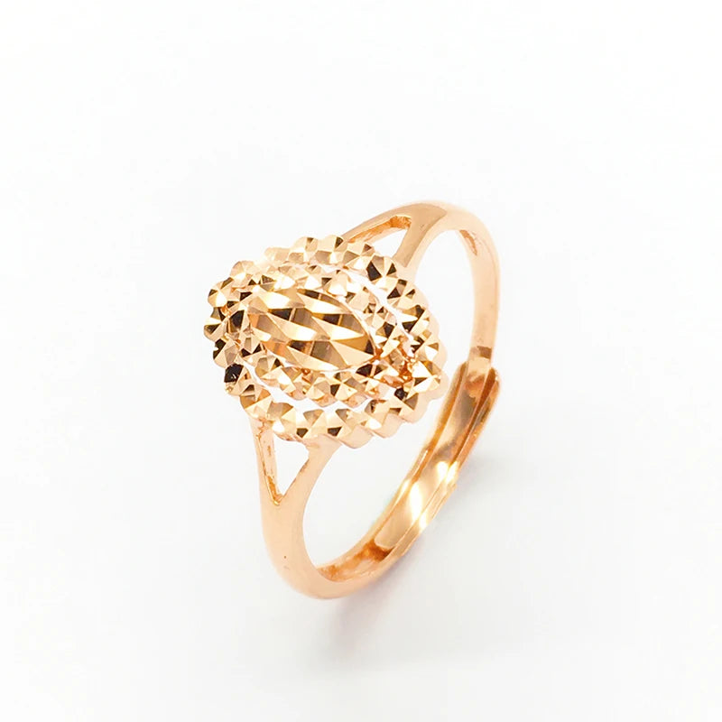 585 Purple Gold Plated 14K Rose Gold New Olive Type Shiny Rings For Women Open Fashion Exquisite Charm Jewelry Party Gift