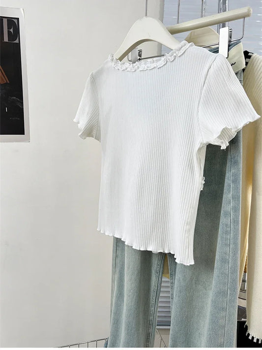 Summer Women T Shirt T-Shirt Woman Clothes Tops Tshirt Female Crop Top Tees Y2k Para Mujer Ropa De Mujer Roupas Feminina Traf