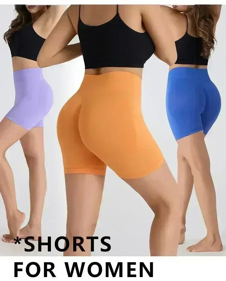 Impact Shorts Low Ribbed Waist Band Women Scrunch Bum Gym Shorts Seamless Yoga Shorts Workout Biker Short Stretch Fitness Short