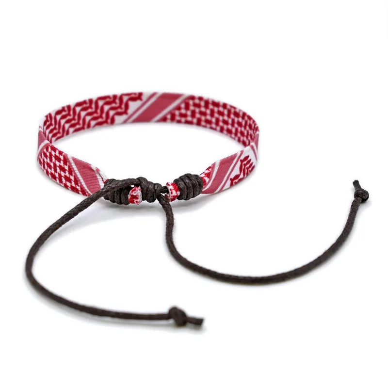 Meetvii Arabic Scarf Style Woven Bracelet for Women Men Handmade Ethnic Wave Dot Colored Ribbon Bracelets Jewelry
