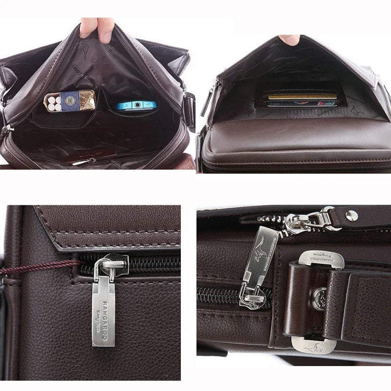 New Luxury Business Crossbody Bag Male Leather Classic Men Bag Vintage Casual Men Messenger Shoulder Bag Men Handbags