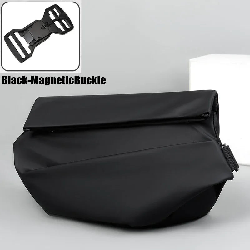 Premium Waterproof Magnetic Buckle Crossbody Bag Personality Fashion Men Messenger Bag Black Minimalist Shoulder Bags Men Bag