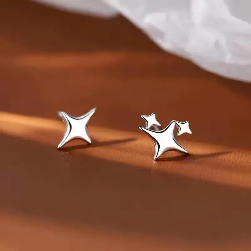 Ventfille 925 Sterling Silver Star Earring for Women Girl Simple Tassels Chain Fashion Office Jewelry Gift Dropshipping