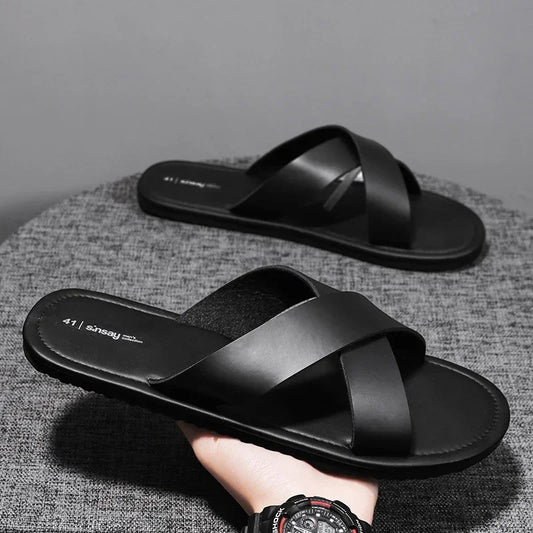 New Slippers Men's Summer Casual Shoes for Men Outdoor Comfortable Soft Sole Slides Beach Sandals Size 39-46 Dropshipping