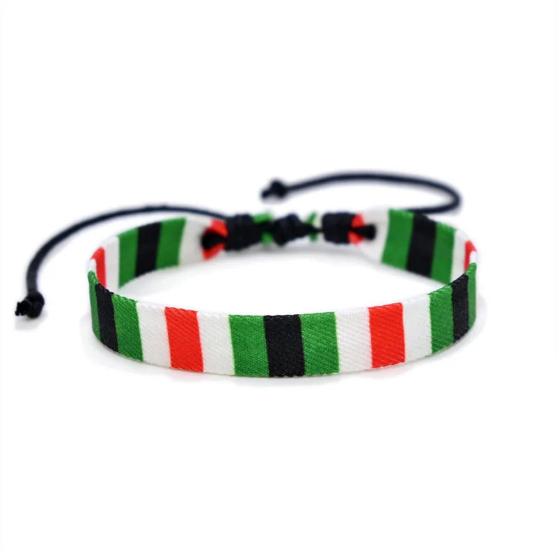 Meetvii Arabic Scarf Style Woven Bracelet for Women Men Handmade Ethnic Wave Dot Colored Ribbon Bracelets Jewelry