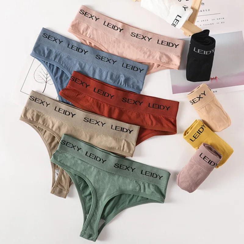 Letter Belt Brazilian Panties Women Seamless Underwear Female Underpants Sexy Briefs Lingerie Comfy Intimates