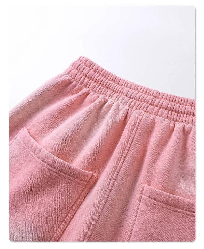 Autumn and winter 2024 new splash ink white spray-dyed loose plus velvet joggers
