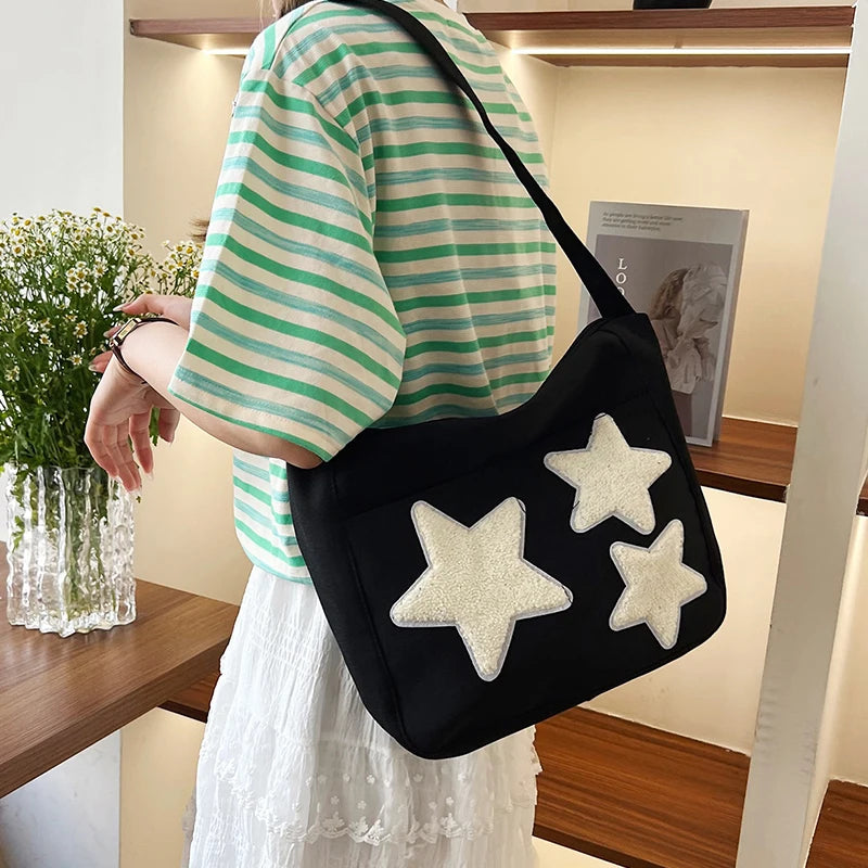 Men and women's commuting bags - simple, niche, retro, girlish cross-body bag made of canvas fabric