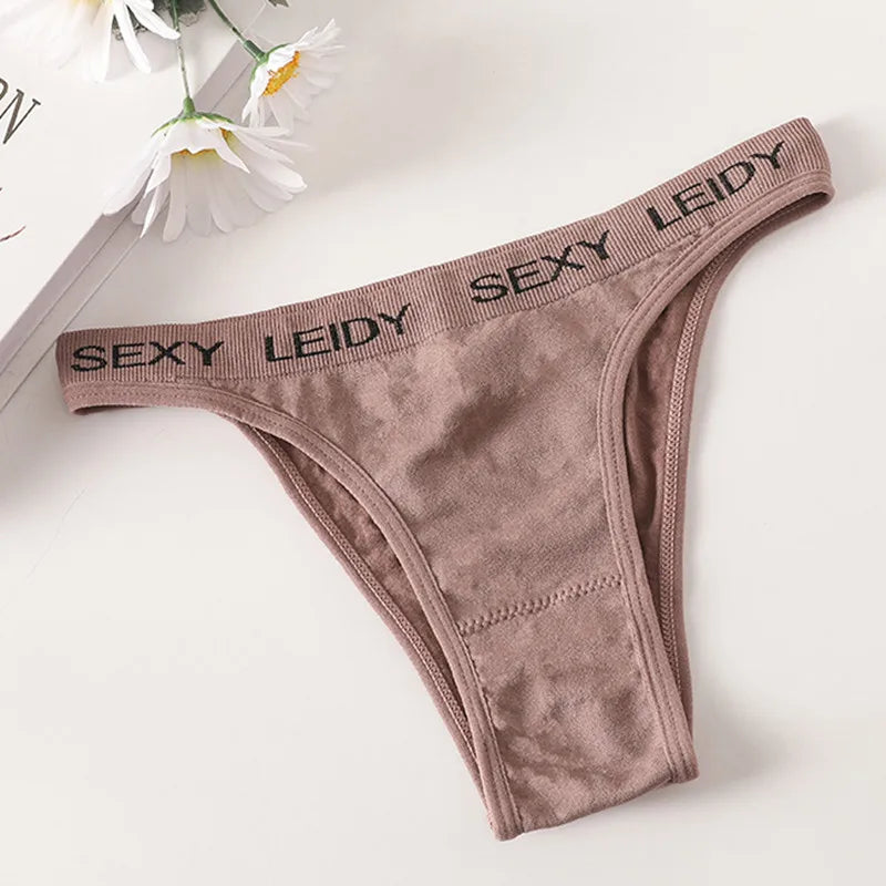 Letter Belt Brazilian Panties Women Seamless Underwear Female Underpants Sexy Briefs Lingerie Comfy Intimates