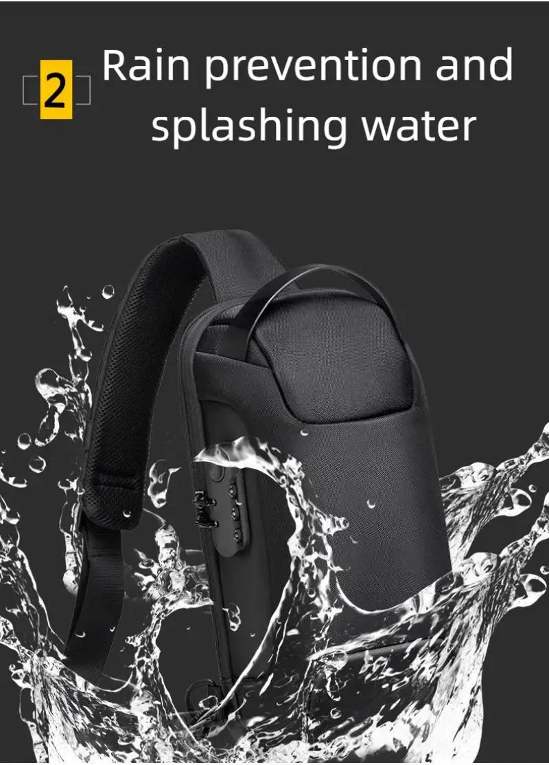 Waterproof Anti -Theft Password Lock Cross -Men Bag Oxford Cloth Sports Oblique Back Shoulder Bag Business Small Crossbody Bag