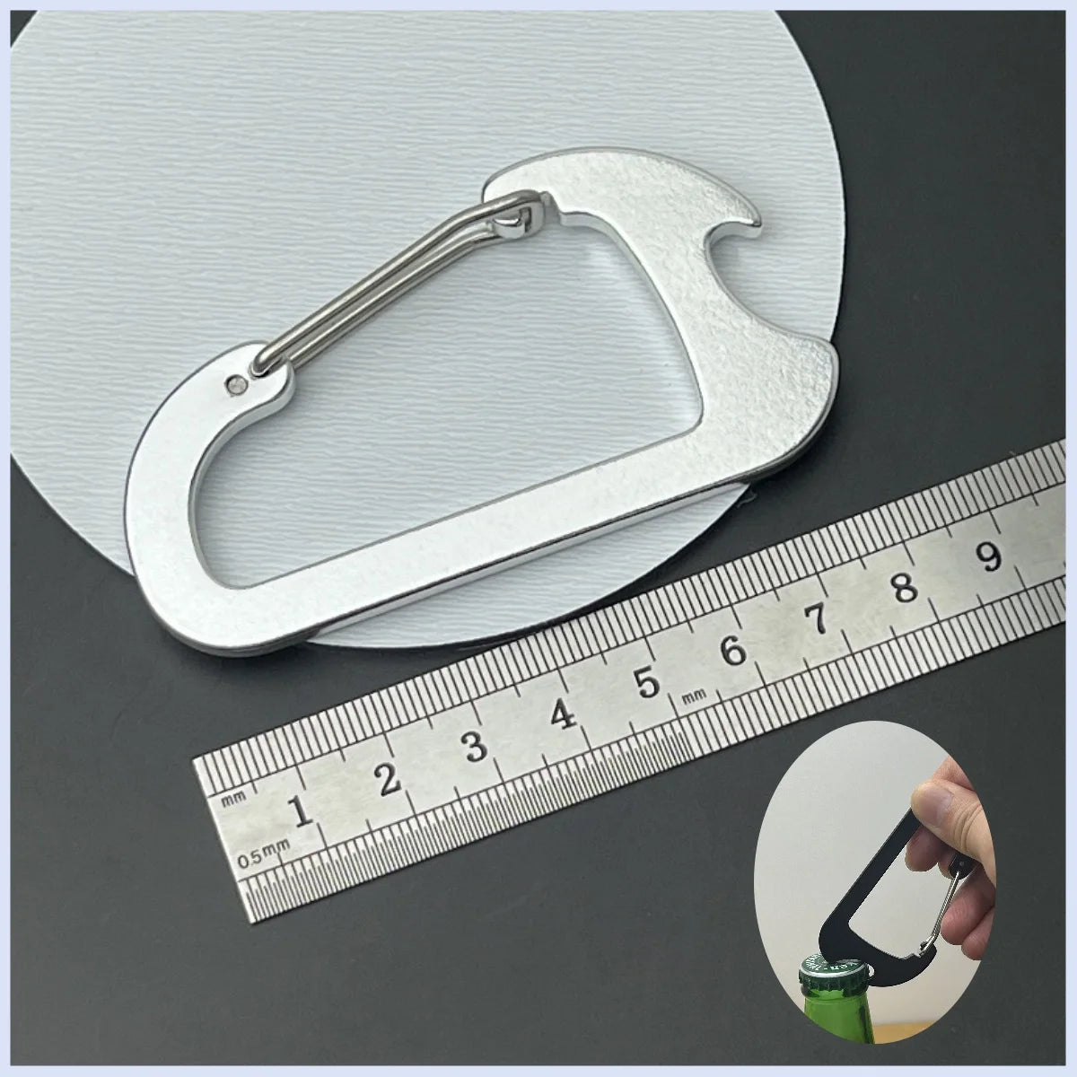 Fashionable Multi functional Keychain Casino Style Lucky Dice Black 8 Lucky Chip Pendant Mountaineering Buckle Bottle Opener