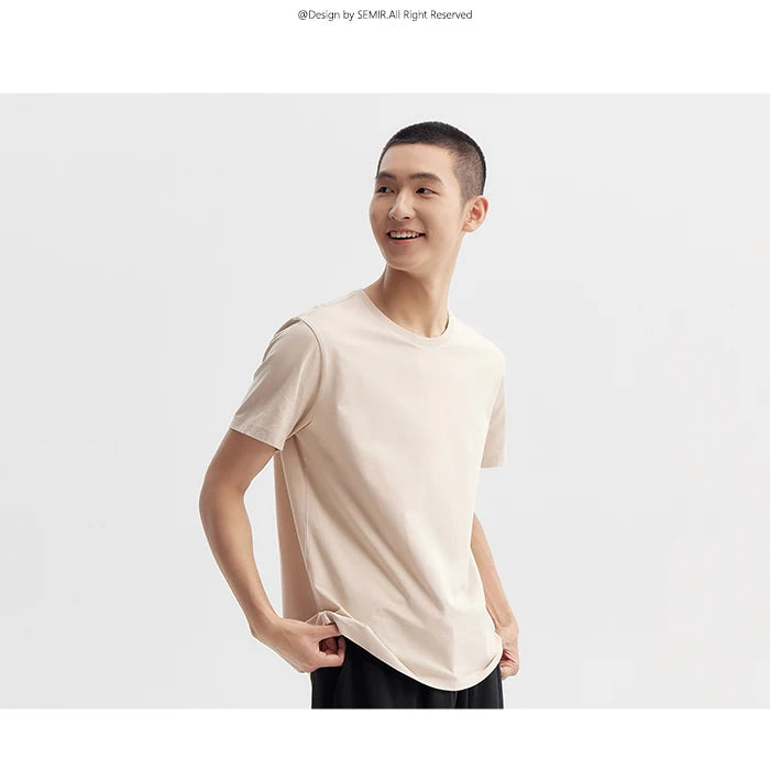 Semir Short Sleeve T-Shirt Men 2024 Summer New Simple Solid Colour Top Slim Pullover Summer Clothing T Shirt