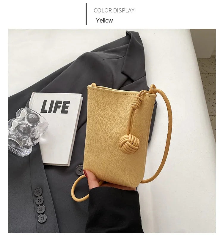Women Leather Small Crossbody Bag Designer Cell Phone Bag Lightweight Fashion Shoulder Bag Ladies Travel Purse