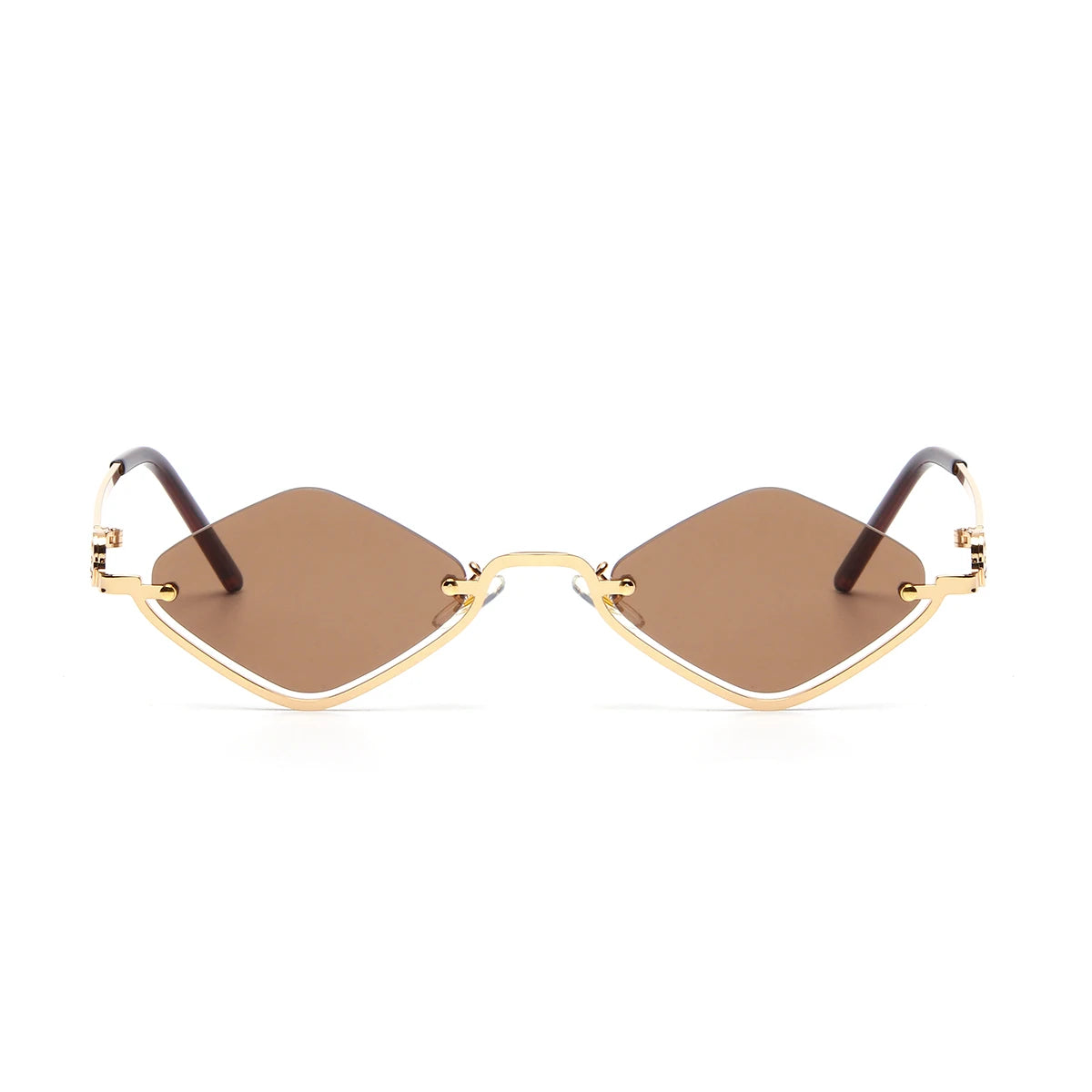 Fashion Small Polygonal Sunglasses Women Luxury Brand Metal Half Frame Sun Glasses Ladies Hipster sexy Cat Eye Shades Vintage