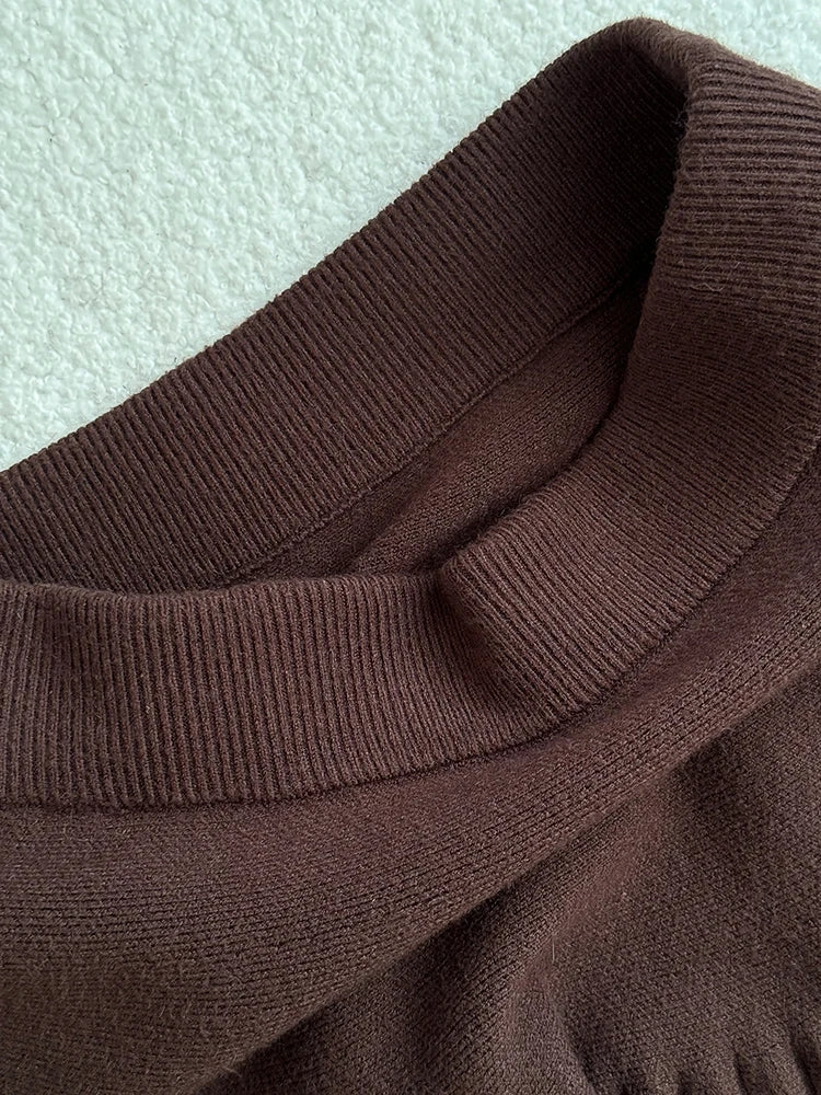 Knitted Pleated School Skirt Women Spring Winter Sexy A-line Women's Skirt Solid Casual High Waist Short Skirts For Woman Black