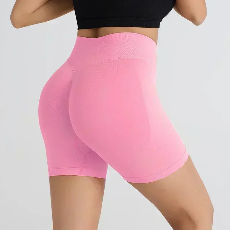 Impact Shorts Low Ribbed Waist Band Women Scrunch Bum Gym Shorts Seamless Yoga Shorts Workout Biker Short Stretch Fitness Short