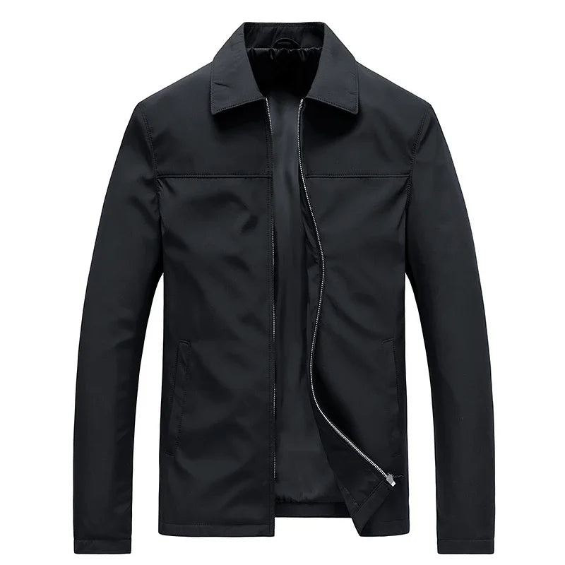 Business Casual Jacket Dad Outer Suit Coat New Men's Middle-aged and Elderly Stand-up Collar Plus Size Spring and Autumn
