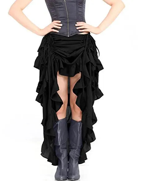 Brown Black Steampunk Skirt for Women Pirate Sexy Skirts Party Clubwear Outfit Punk Burlesque Costumes Accessories Plus Size