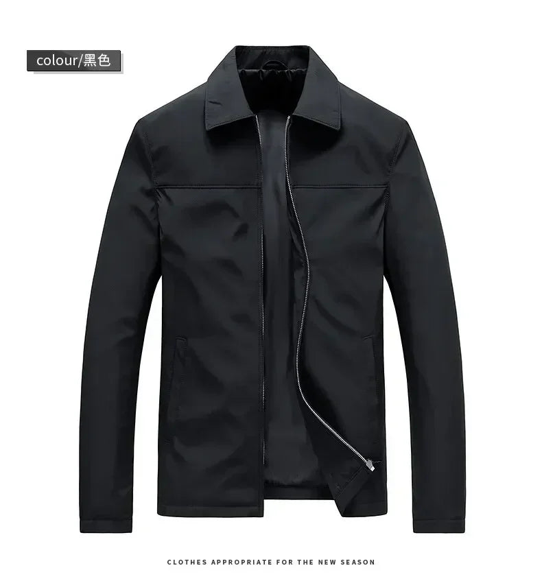 Business Casual Jacket Dad Outer Suit Coat New Men's Middle-aged and Elderly Stand-up Collar Plus Size Spring and Autumn