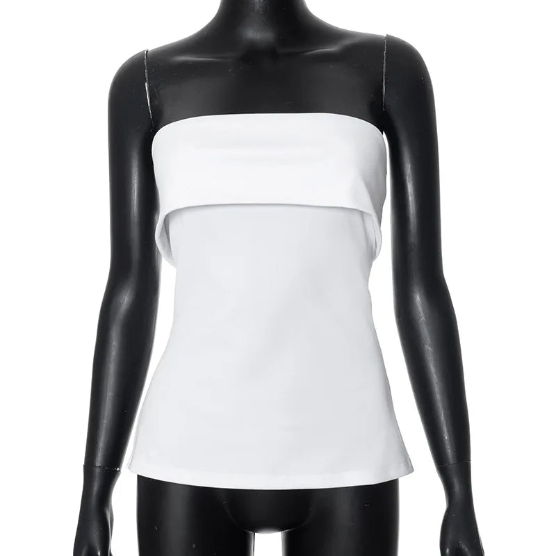 Solid Tube Tops For Women Strapless Bra Turndown Slash Neck Lenceria Femenina Backless Bralette Femme Split Bandeau Top Sexy