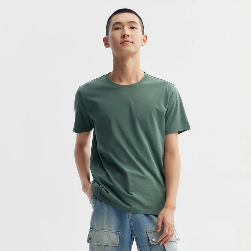 Semir Short Sleeve T-Shirt Men 2024 Summer New Simple Solid Colour Top Slim Pullover Summer Clothing T Shirt