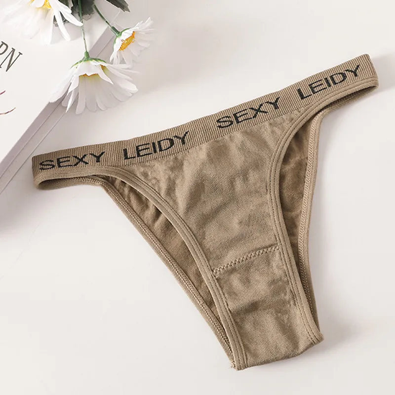 Letter Belt Brazilian Panties Women Seamless Underwear Female Underpants Sexy Briefs Lingerie Comfy Intimates