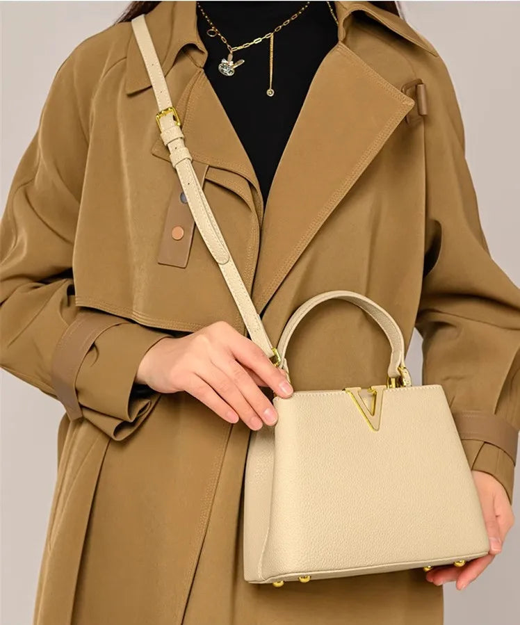 New Summer Versatile Women's Bag High-end Sense Exquisite Handbag Soft Leather Crossbody Commuter Bags Luxury Fashion