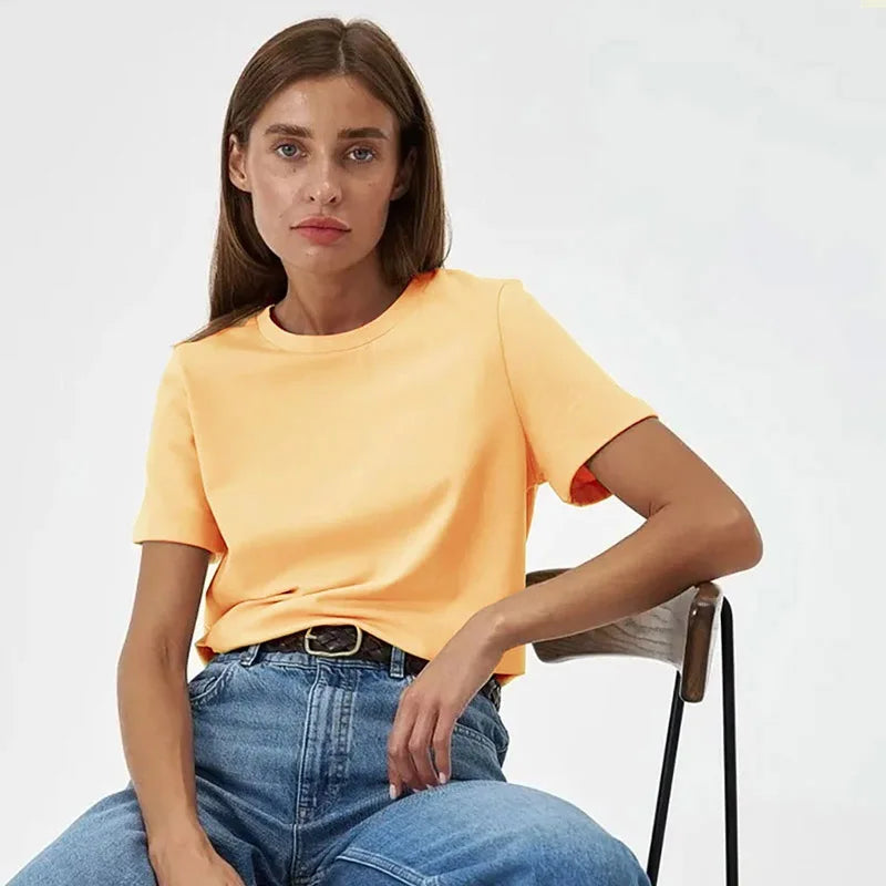 3XL 4XL 100% Cotton Women s T shirt Oversized Casual Solid Tees Short Sleeve Summer Top Plain Streetwear Quality Basic Clothing
